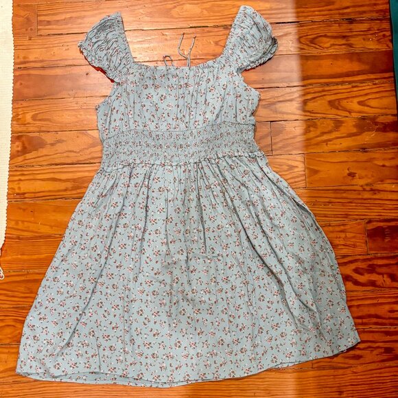 Levi's - Yara Crepe Dress - Blue Floral Pattern - Size: L - Picture 2 of 6